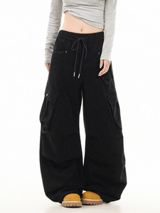 Premium <b>Baggy</b> Unisex <b>Trousers</b> Wide Leg Loose Fit Elastic Waist Casual Streetwear Pants Comfortable Lightweight Everyday Fashion - Product Image 5