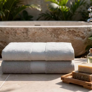 Toalla de Baño de Bambú Tejida Premium, Ultra Suave, Altamente Absorbente, de Secado Rápido, Ecológica, Orgánica, 400 GSM, de Lujo para Uso en el Hogar, Hotel y Spa - Product Image 1