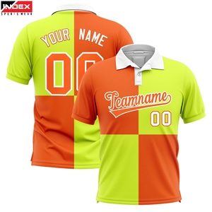 เสื้อโปโลเบสบอลผู้ชายแบบสั่งทำพิเศษ สีส้มเขียวมะนาว พิมพ์ลายแบบ Sublimation แห้งเร็ว เสื้อผ้ากีฬา แขนสั้นสำหรับผู้ใหญ่ - Product Image 1