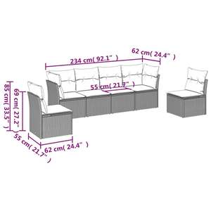 Conjunto de Sofás de Jardín en Negro y Blanco Crema - Product Image 3