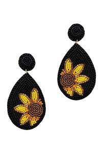 Gameday Football Beaded Drop <b>Earrings</b> <b>Red</b> Pyramid Shape Women's Casual Sporty Jewelry - Product Image 6