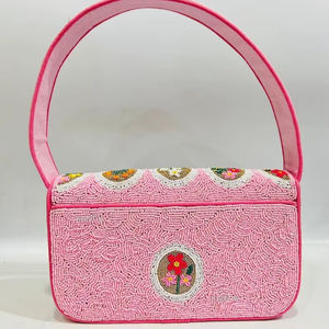 Impresionante bolso de hombro con cuentas, pedrería y bordado de perlas, estilo vintage para damas, ideal para bodas y fiestas. - Product Image 1