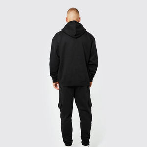 Ensemble de survêtement d'hiver personnalisé 2026 de haute qualité – Hoodie respirant et pantalon de jogging décontracté en polaire unie unisexe - Product Image 2