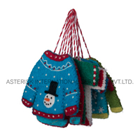 Décorations de Noël en feutre de laine colorées Asterisk de haute qualité pour sapin de Noël, écologiques, durables, différentes tailles, pour la maison