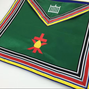 Member Allied Masonic Degrees <b>Apron</b> Green & Multi Colour Allied Masonic Degrees <b>Apron</b> Dark Green Machine Embroidery <b>White</b> Body - Product Image 1