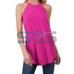 Últimas Novedades: Camiseta sin Mangas para Mujer, Transpirable, Tejida, Ecológica, de Secado Rápido, Cuello Redondo, Estilo Casual, Color Sólido, Servicio OEM - Product Image 1