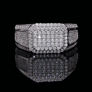 Men's <b>Iced</b> Out Moissanite Diamond <b>Ring</b> 925 Sterling Silver Fully Pave Setting Heavy Hip Hop Bling Rapper Jewelry Gift For Him - Product Image 1