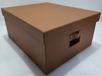 Boîte à couverture en simili cuir avec couvercle