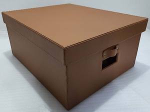 Faux leather blanket <b>box</b> with lid - Product Image 3