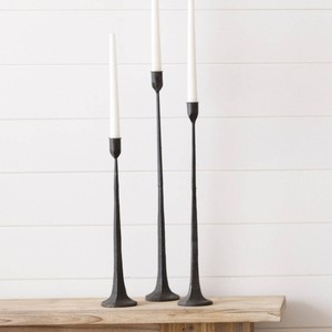 Rustic <b>Black</b> Iron Taper Candle Holder Set Handmade Tall Metal <b>Candlestick</b> Stand Decorative Candle Holder for Home Decorative Use - Product Image 1