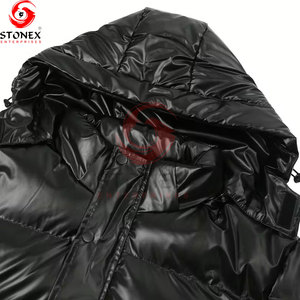 Chaqueta Acolchada de Moda para Hombre, Abrigo de Invierno Térmico, Cortavientos, Ligero, Informal, para Senderismo, Camping, con Cierre Frontal y Capucha - Product Image 3