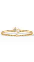 Bracelet double rangs en or 10 carats avec diamants naturels taille poire Toi et Moi, couleur D, 6,5 pouces, bijoux de luxe, vente en gros, cadeau pour femme
