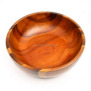 Handcrafted Eco-Friendly Premium Quality <b>Wooden</b> Salad <b>Bowl</b> for Dining Table Kitchen Accessories Farmhouse Smooth Tabletop - Product Image 1