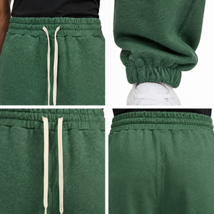 Pantalones Deportivos de Felpa para Hombre, Color Verde Jaspeado, Mezcla de Algodón Grueso, Corte Holgado, con Puños, Logotipo Personalizado, Estilo Urbano, OEM - Product Image 4