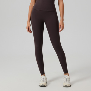 Custom Women's High-Waisted XL Size Gym Fitness Yoga Pants Seamless Solid Style Four-Way Stretch Quick Dry Spandex/Nylon <b>Push</b>-<b>up</b> - Product Image 5