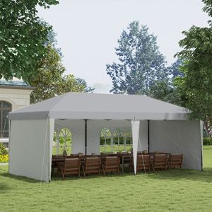 "20FT X 10FT White Pop up <b>Canopy</b> <b>Tent</b> with 4 Sidewalls & Carry Bag for Garden Patio" - Product Image 2