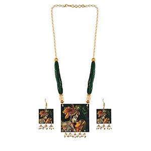 Parure de bijoux I Jewels Navratri : Collier en perles de bois et boucles d'oreilles pour femmes et jeunes filles – Bijoux artisanaux modernes faits à la main - Product Image 4