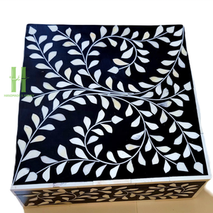 Boîte en bois de nacre antique Boîte de vadrouille à motif floral pour le stockage du chocolat Produit artisanal de l'usine du Vietnam - Product Image 5