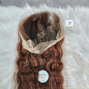 GUGU Honey Brown Virgin Vietnamese Human Hair Full Lace <b>Wig</b> Long 250% Density HD Transparent for Lace with Baby Hair - Product Image 5