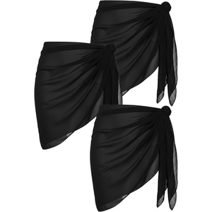 Lot de 3 paréos de plage pour femme, jupes courtes transparentes pour maillot de bain, couvre-maillots de bain pour la plage - Product Image 3