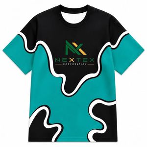 T-shirt de sport personnalisé en gros avec logo, motif ondulé, maillot de sport - Product Image 3