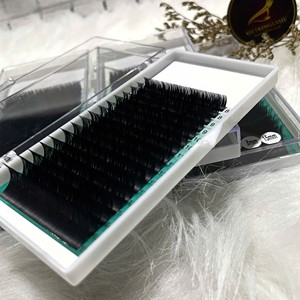 Proveedor Mayorista de Pestañas Clásicas de Volumen, Cabello Sintético Natural, Hechas a Mano, Bandejas de Pestañas Individuales de 12/16 Líneas, Extensiones de Pestañas Negras Mate - Product Image 1