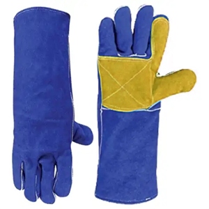 ถุงมือช่างเชื่อมหนังแท้แบบหนาพิเศษ แขนยาว หนังวัวแท้เสริมความแข็งแรง เนื้อเรียบ ทนต่อประกายไฟและความร้อน เพื่อความปลอดภัย - Product Image 6