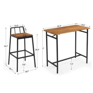 Set da Pranzo da Esterno in Legno di Acacia a 5 Pezzi, Sedia Girevole e Tavolo Resistenti alle Intemperie per Giardino o Impianti Sportivi - Product Image 5