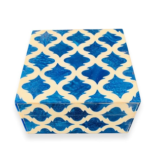Boîte à bijoux carrée en bois classique multifonctionnelle avec incrustation de os indiens FAIZA CRAFT, couleur personnalisée, boîte de rangement gain de place - Product Image 1