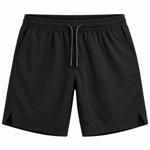 Pantalones Cortos Deportivos Negros Personalizados para Hombre, Pantalones Cortos Deportivos para Gimnasio, Entrenamiento, con Cordón Ajustable en la Cintura Elástica, Fabricante OEM ODM - Product Image 1