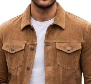 <b>Mens</b> <b>Suede</b> Leather <b>Jacket</b> Contemporary Casual Outerwear Smooth Feel OEM Custom Supplier Sample Service Available Premium Style - Product Image 5