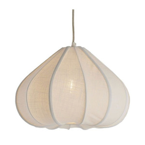 Lámpara Colgante Moderna de Tela Estilo Japandi, Color Crema Ecru, Algodón, Forma de Calabaza, Estilo Nórdico Wabi-Sabi, Pantalla de Lino Natural - Product Image 4