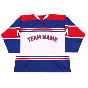 Maillot de hockey sur glace personnalisé |   Col à lacets de style vintage - Personnalisez le nom et le numéro de votre équipe - Vêtements de sport en mesh de qualité supérieure - Product Image 1