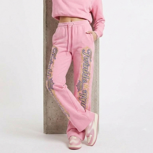 Pantalon de survêtement évasé personnalisé en molleton de coton pour homme, style vintage, coupe évasée et empilée, en French Terry - Product Image 4