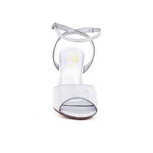 Sandalia de tacón elegante plateada FN5381 - Product Image 1