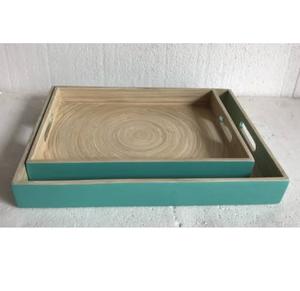 Plateau de service en rotin de forme arrondie pour café, cuisine, table, décoration, aliments, collations, desserts - Product Image 1