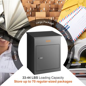 Cassetta Postale Extra Large in Acciaio Zincato da Parete con Serratura Codificata, Contenitore per Consegna Pacchi da Esterno 17.3"x13.8"x22" - Product Image 5