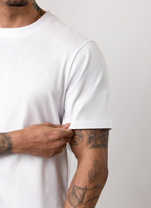 T-shirt blanc uni ajusté en coton pour homme – Vente en gros 100 % coton - Product Image 5
