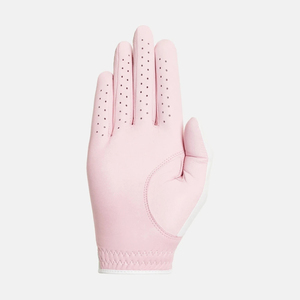Gant de golf blanc et rose en cuir véritable respirant pour femme, main droite, fermeture auto-agrippante, gant de sport - Product Image 2