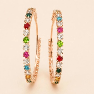 Boucles d'oreilles créoles vintage en laiton plaqué or 18 carats avec perles naturelles surdimensionnées, bijoux élégants pour soirée, cadeau pour elle - Product Image 1
