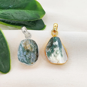 Colgante de Labradorita en Bruto con Engaste, Hecho a Mano, Piedra de Nacimiento, Chapado en Oro, Amuleto de Cristal Curativo, Joyería de Piedra Natural, 10-12mm - Product Image 2