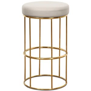 Hot Selling Gold Metal Bar <b>Stool</b> With <b>Cushioned</b> Seat Luxury Modern Counter Chair For Cafe Hotel Kitchen Decor - Product Image 1