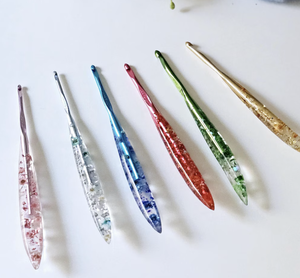 Handmade Epoxy Resin Crochet <b>Hooks</b> Wooden Mix Ergonomic Crochet Needle 3mm to 12mm Different Size Soft Handle Knitting Needle - Product Image 5