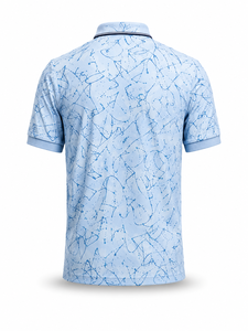 Camiseta de Manga Corta para Hombre, Color Azul Claro, Bordada, Transpirable, Estilo Casual, Logotipo Frontal, Servicio OEM - Product Image 3