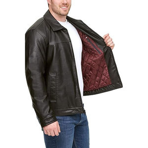 Chaqueta de Cuero PU para Hombre, Estilo Casual de Invierno, de Alta Calidad y Venta Caliente, Chaqueta Delantera Ajustada con Cuello Alto, Personalizada para Motociclistas - Product Image 4