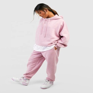 Ensemble 2 pièces unisexe personnalisé avec logo pour homme, grande taille, en molleton 100 % coton, respectueux de l'environnement, survêtement, pantalon de jogging et sweat à capuche pour le printemps et la salle de sport - Product Image 1