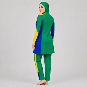Ensemble de bikini modeste de haute qualité, séchage rapide, respirant, écologique, antibactérien, anti-UV, imprimé islamique, en spandex/polyester - Product Image 2