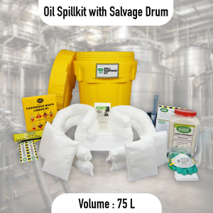 Kit de Contención de Derrames de Aceite SABER de 75L, Tambor de Recogida de Aceite Absorbente, Kit de Control de Derrames para Respuesta a Emergencias de Derrames de Aceite y Productos Químicos Peligrosos - Product Image 3