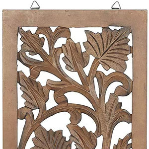 Décoration murale en bois fini brun, artisanale, pour salon, chambre, couloir, bureau (doré, 44x18 pouces) - Product Image 1