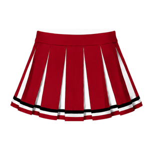 Ensemble d'uniforme de cheerleading rouge, haut sans manches à col en V, jupe plissée, tenue de sport pour équipe athlétique, performance de danse, compétition - Product Image 5